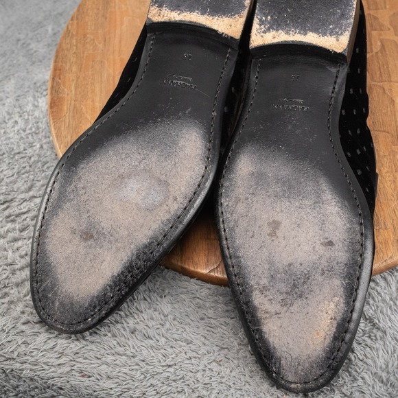 Men\'s Magnanni for Goodman\'s Sz 13 D Black Velvet Tassel Dot Smoking Loafers main image 5